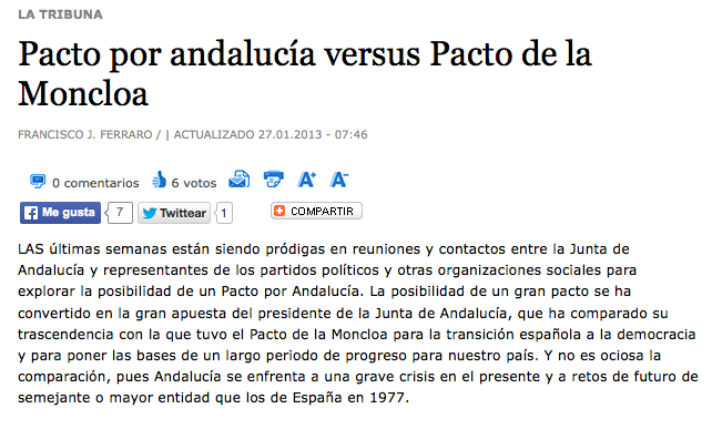 Pacto por Andalucía versus Pacto de la Moncloa