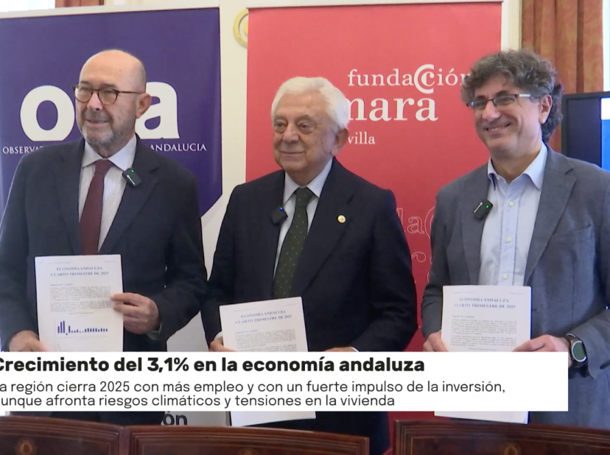 La economía andaluza cerró 2025 con un crecimiento del 3,1%, tres décimas por encima de la media nacional